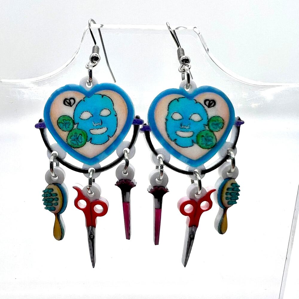 Makeup Compact Earrings - Beauty Accessories - Vlogger Accessories - Beautician